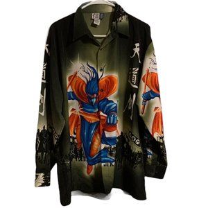 Trust Long Sleeve Mens Button Down Shirt Japanese Anime Animation sz L